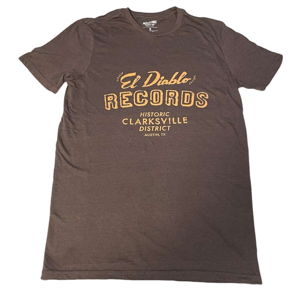 {EXCELLENT} {Mossimo} [Brown]{El Diablo Records Austin TX Unisex T-shirt}[Small]